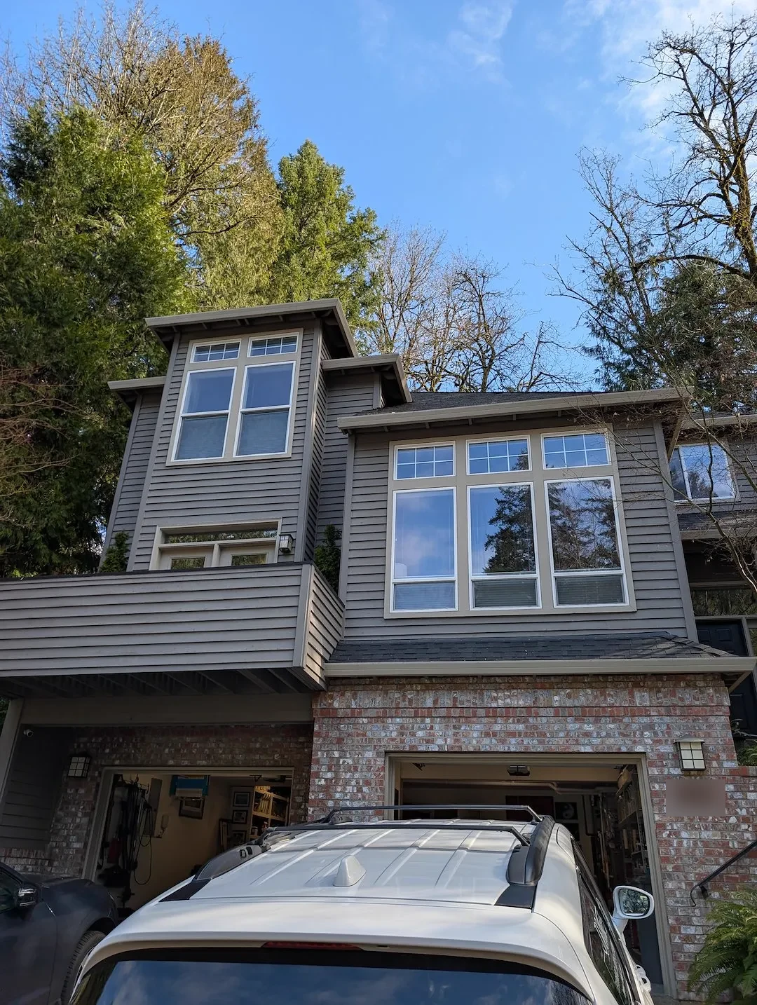 Gutter cleaning and moss removal job in Portland Oregon